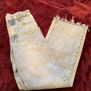 Zara high rise wide leg full length jeans